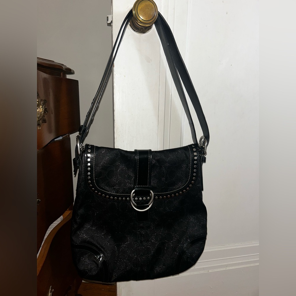 Coach Black Studded Shoulder Bag